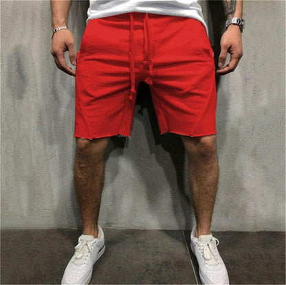 Mens Knee-length Cotton Shorts with Elastic Drawstring Waist Men's Sweatshort with Side Pockets Summer Shorts Short Pants-12