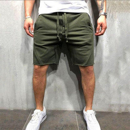 Mens Knee-length Cotton Shorts with Elastic Drawstring Waist Men's Sweatshort with Side Pockets Summer Shorts Short Pants-5