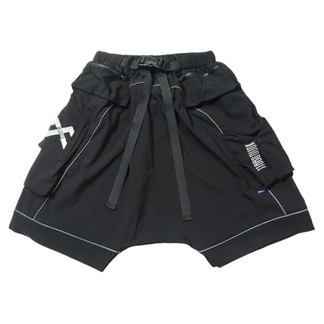 Reflective Hip Hop Shorts Mens  Summer Tactical Knee Length Male Short Pants Joggers Streetwear Cargo Shorts-3